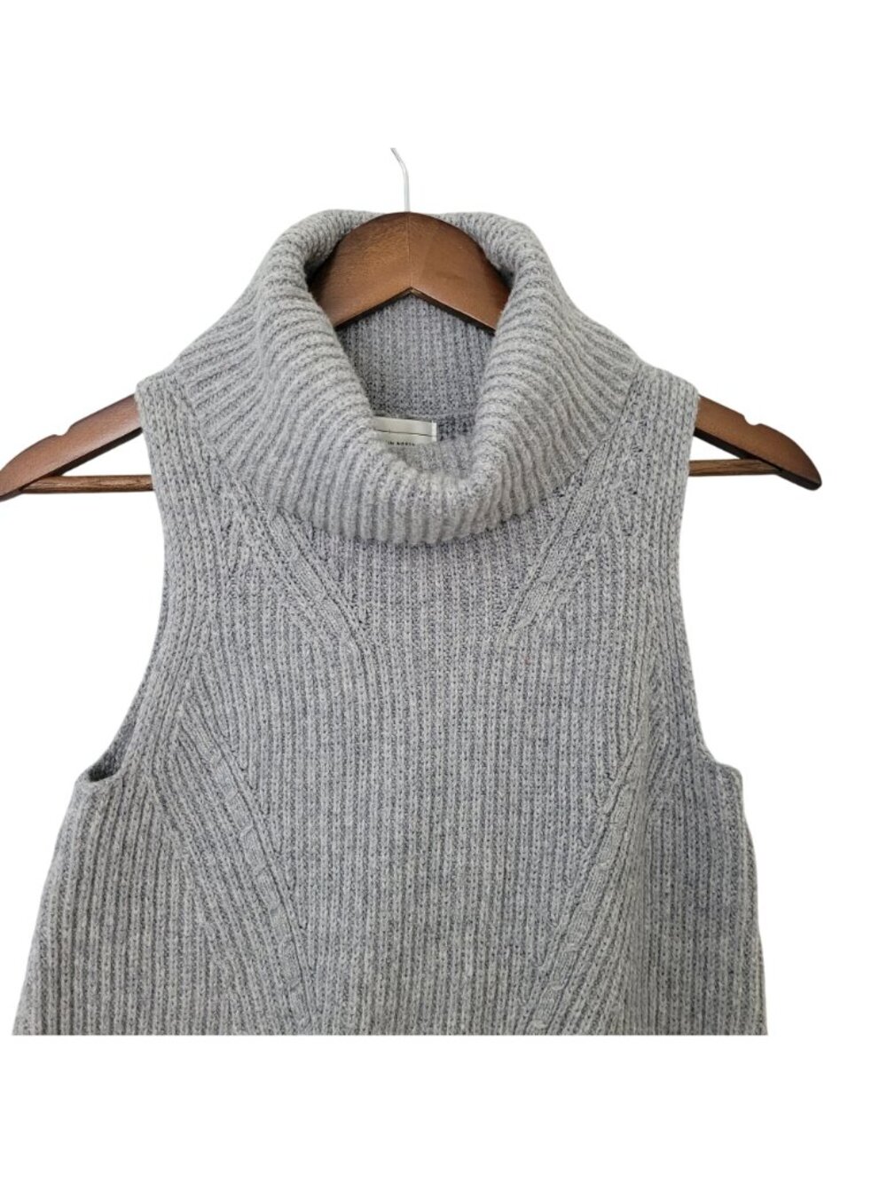 Anthropologie Angel Of The North Sleeveless Turtleneck Sweater Vest XS Gray - Picture 3 of 7